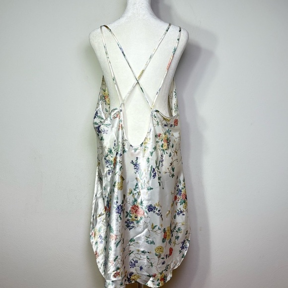 BARBIZON Vintage Sleeveless Strappy Floral Botanical Slip Nightgown Chemise - Picture 9 of 16